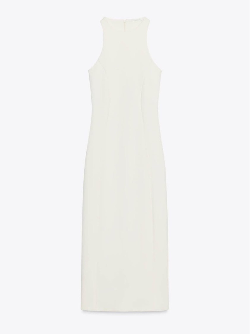 Zara Cream High-Neck Midi Dress